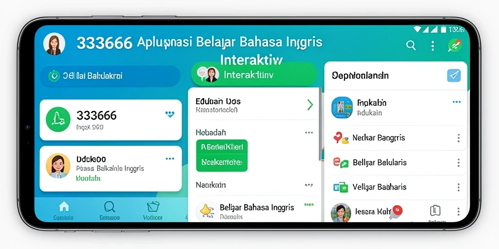 Tampilan antarmuka aplikasi 333666 untuk belajar Bahasa Inggris.