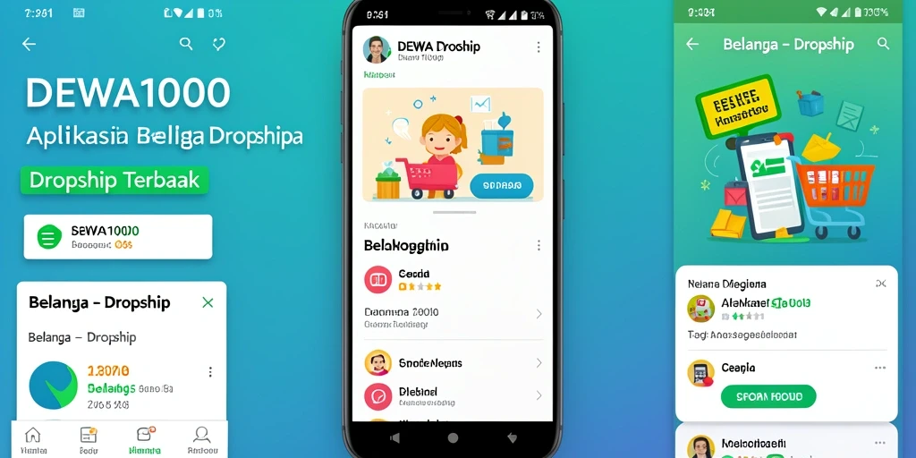 Tampilan antarmuka pengguna DEWA1000 untuk berbelanja secara dropship.