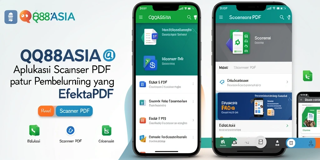 Tampilan antarmuka aplikasi QQ88ASIA dengan fitur Scanner PDF.